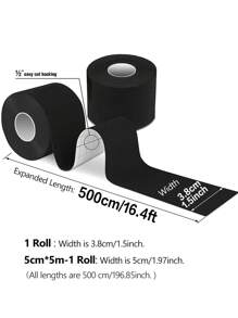 1 Rolo, 5m Fita Elástica Esportiva, Fita para Peito Impermeável e à Prova de Suor, Fita Elástica, Sem Resíduos, Para Peito, Joelhos, Cotovelos e Acessórios de Ombro para Academia