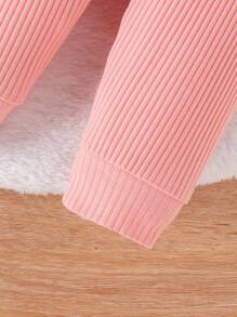 2件套女婴可爱波点印花长袖连体衣和裤子套装，轻薄面料，适合春秋季穿着 - 白色 - 查看 8