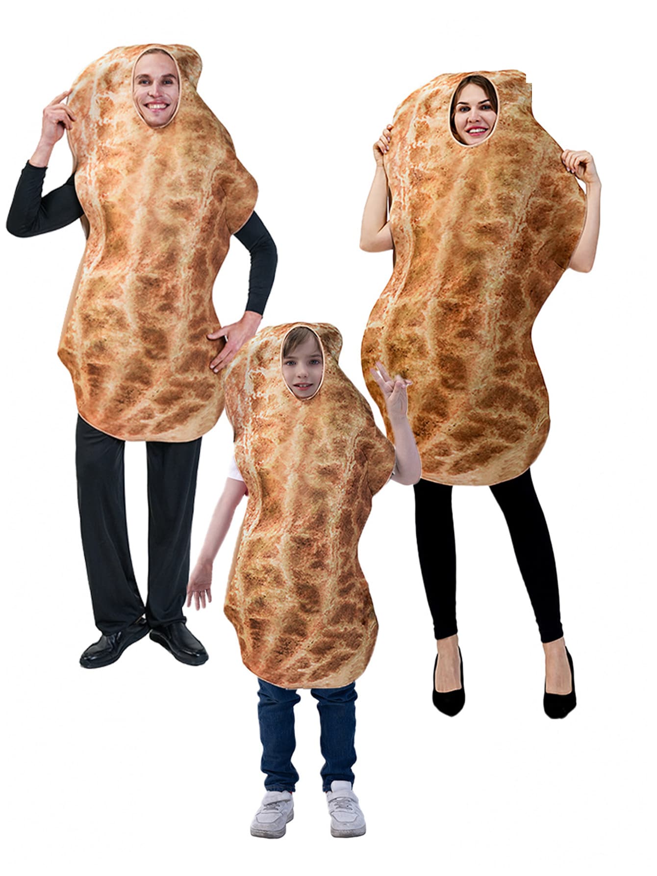 Funny Peanut Costume Cosplay Outfit Novelty Stage Performance Wear - Coffee Brown - View 1