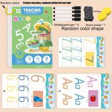 Montessori Painting Toy, Pen Control Training Erasable Paper, Fun Children's Early Education Shape Math Competition Game Exercise Book, Learning Activity Educational ToyOffice, School, Drawing,Student,Markers,Stationery,Boys,Girls,School Supplies