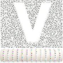 100/200/500/1000入組4*7mm 26個大寫字母的亞克力製字母珠子，適用於珠寶手鍊製作和友誼手鍊 - 黑白字母珠 - 查看 27