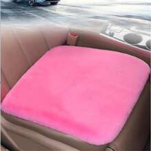 1 pièce Coussin de siège de voiture en fausse fourrure de lapin, accessoire intérieur de voiture épais moelleux et chaud, la couleur peut varier du produit réel