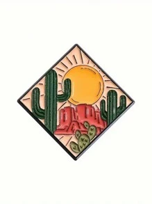 5pcs/Set Fashion Punk Personalized Creative Cowboy Style Animal Scenery Bull Head Hat Boots Metal Badge Brooch Enamel Pin, Clothing School Bag Accessories Suitable For Daily Holiday Banquet Wear - Multicolor - View 10