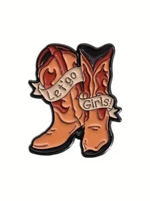 5pcs/Set Fashion Punk Personalized Creative Cowboy Style Animal Scenery Bull Head Hat Boots Metal Badge Brooch Enamel Pin, Clothing School Bag Accessories Suitable For Daily Holiday Banquet Wear - Multicolor - View 8
