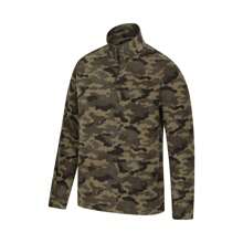 Mountain Warehouse Mens Camber II Camo Half Zip Fleece Top (Green) - Army Green - View 3