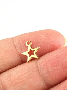 20 peças Pingentes de Aço Inoxidável em forma de Estrela para Bijuterias DIY de Pulseiras e Colares, Acessórios para Fazer Bijuterias