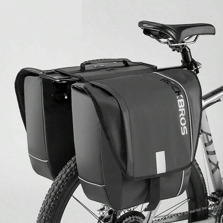ROCKBROS 30L Bike Panniers Bags For Bicycles Rear Rack Pannier Bag Waterproof Bicycle Pannier With Rain Cover - Black - View 1