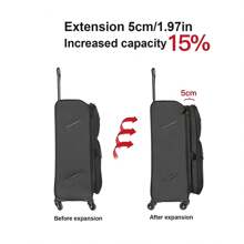 Softside Luggage Expandable 3 Piece Set Suitcase Upright Spinner Softshell Lightweight Luggage Travel Set - 黑色 - 查看 4