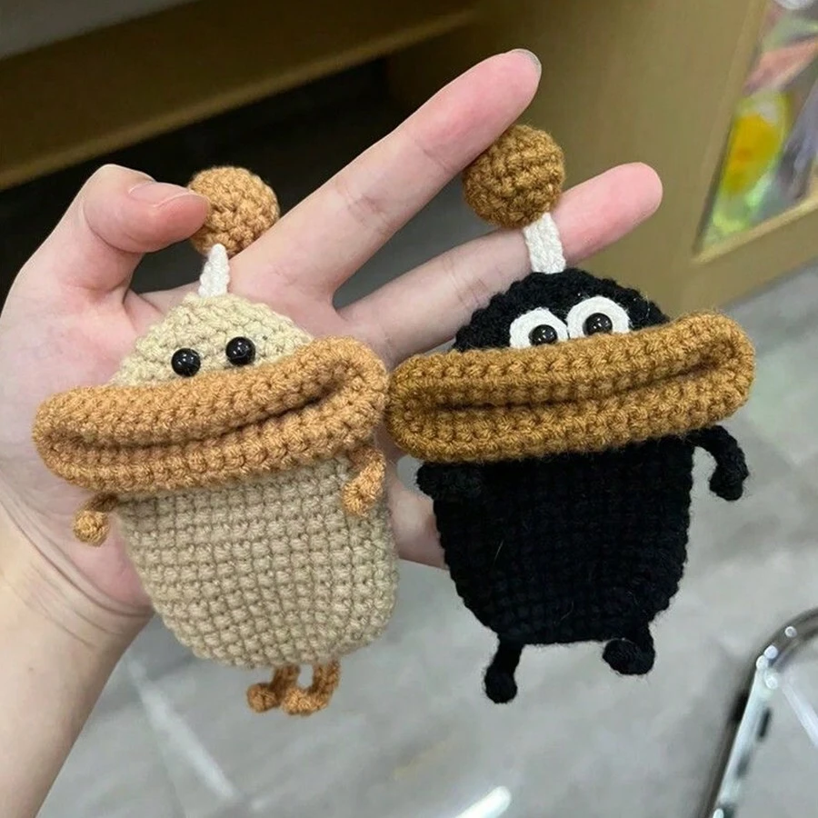 手工制作香肠嘴耳机套钥匙保护套汽车钥匙包钥匙扣钥匙包吊坠家居适用女士迷你钱包