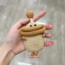 手工制作香肠嘴耳机套钥匙保护套汽车钥匙包钥匙扣钥匙包吊坠家居适用女士迷你钱包