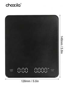 choxila 1个带定时器的电子咖啡秤，可充电式意式咖啡秤，3公斤/0.1克（250毫安时）迷你咖啡秤，滴滤式意式咖啡秤，食品秤，3个计量单位，去皮功能，自动关机，计量单位为克/盎司/毫升 - 黑色 - 查看 10