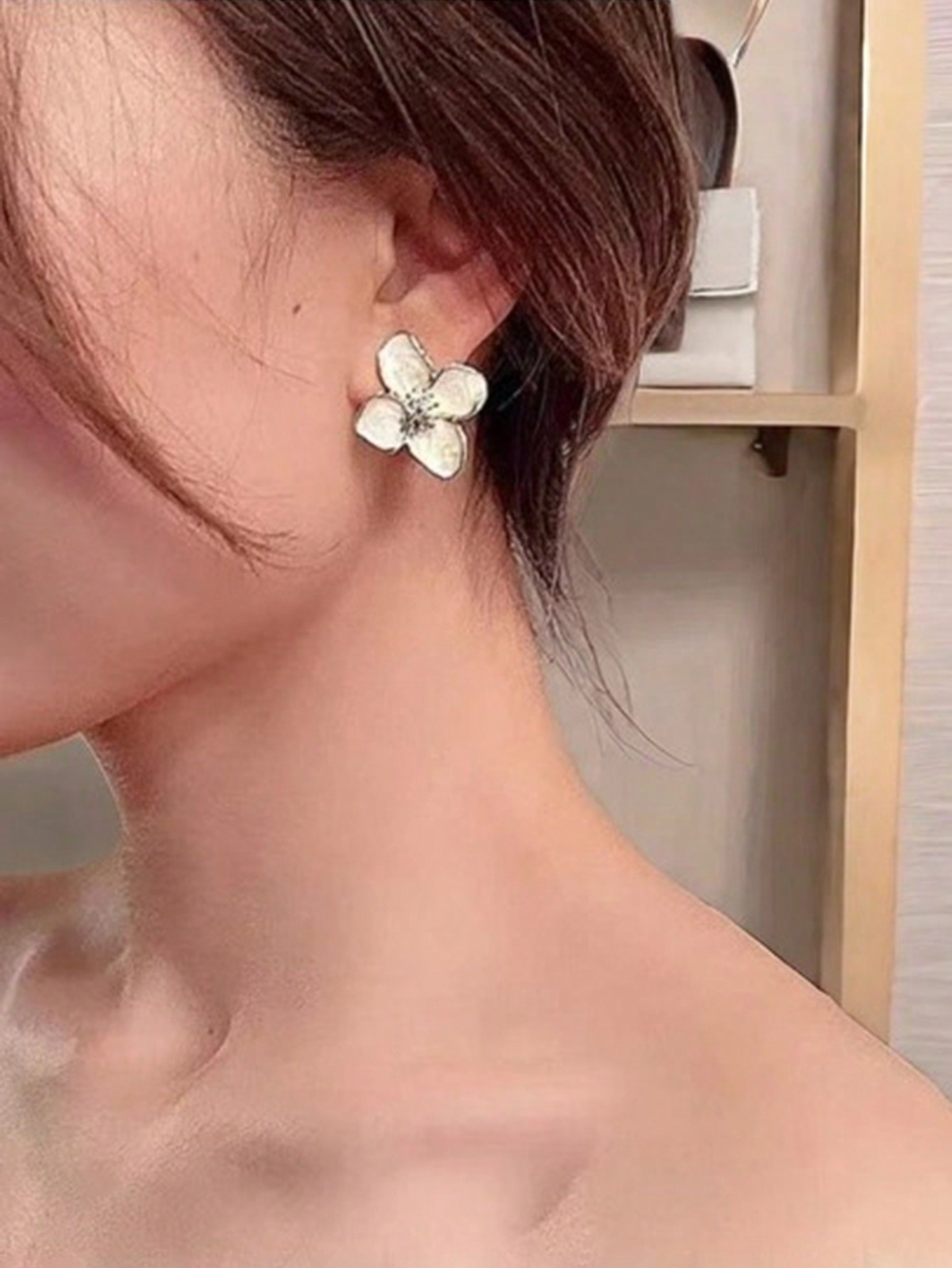 أقراط زهرة من سبيكة الزنك عصرية، مناسبة للارتداء ا...