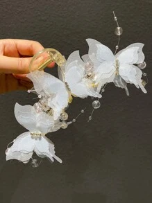 1/2/4件女士蝴蝶爪夹2024新款时尚高端甜美发夹枕发爪发夹 - 彩色 - 查看 18