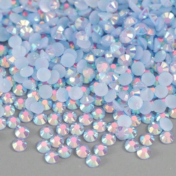 500pcs/1000pcs Resin DIY Jelly Rhinestones Flat Bottom Mini Round Rhinestones Jewelry Accessories, Decoration For Phones, Shoes, Clothes, 2mm/3mm/4mm/5mm/6mm