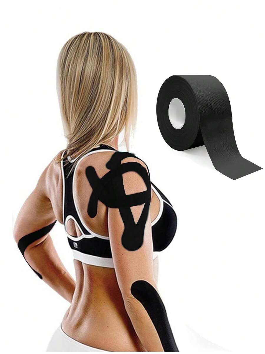 1 Rolo, 5m Fita Elástica Esportiva, Fita para Peito Impermeável e à Prova de Suor, Fita Elástica, Sem Resíduos, Para Peito, Joelhos, Cotovelos e Acessórios de Ombro para Academia
