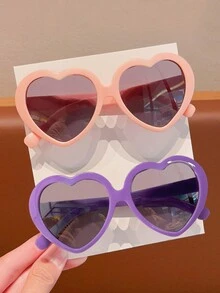 2pcs/Set Cute New Heart-Shaped Fashion Glasses For Kids, Unisex - Multicolor - View 10