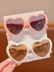2/3/4pcs Kids Cute Heart-Shaped Fashion Glasses For Boys & Girls - Multicolor - View 11