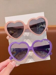 2pcs/Set Cute New Heart-Shaped Fashion Glasses For Kids, Unisex - Multicolor - View 9
