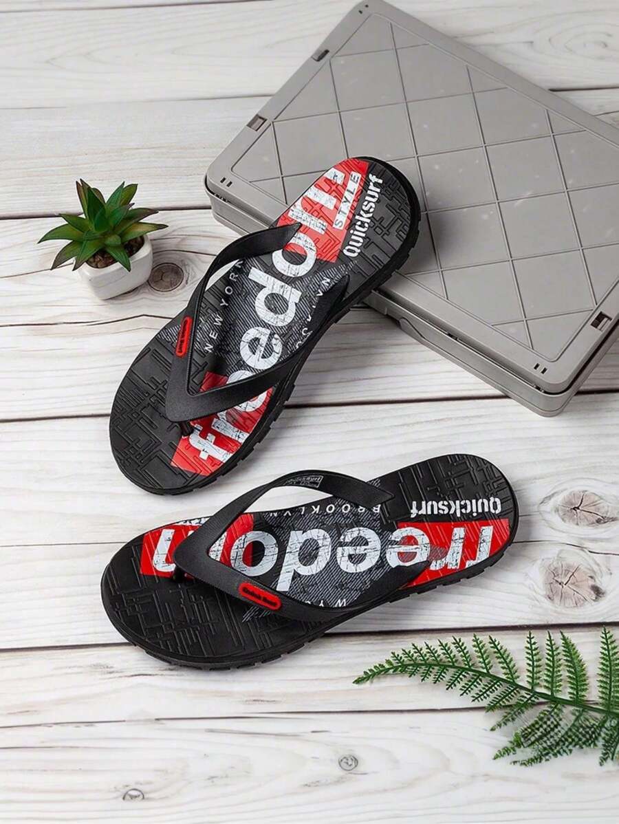 QuickSurf Dép xỏ ngón đi biển lướt sóng cho nam, thoáng khí, chống trượt, nhanh khô, dép đi trong nhà thường ngày - màu đen - Xem 1