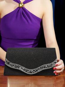 Crystal Decor Shiny Women's Clutch Evening Bag, Perfect For Parties, Weddings, Balls, Dinners/Banquets, Matching With Wedding Dresses, Formal Attire, Prom Gowns, Birthday Outfits, Women's Party Dress