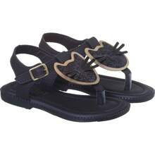 My ToT Kids Flat Sandals - Đen và trắng - Xem 4