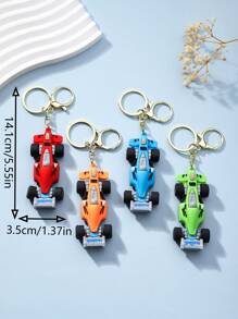 1pc Creative Cute Cartoon Formula Car Keychain, Backpack Pendant, Couple Gift, Casual Delicate Racing Pendant Gift Car Accessories Bag Charm School Goth Y2k Christmas - Multicolor - View 2