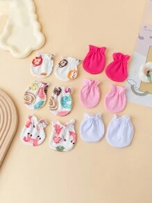 6 Pairs Baby Anti-Scratch Mittens Anti-Bite Gloves For Daily Use - Multicolor - View 1