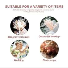 120 peças/Conjunto Grama de Pampa Seca Rosa e Creme, Decoração Boêmia para Casa, Dia dos Namorados, Presentes de Aniversário, Formatura, Decoração de Outono, Plantas Artificiais