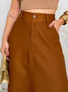 Women Skirts - Coffee Brown - View 3