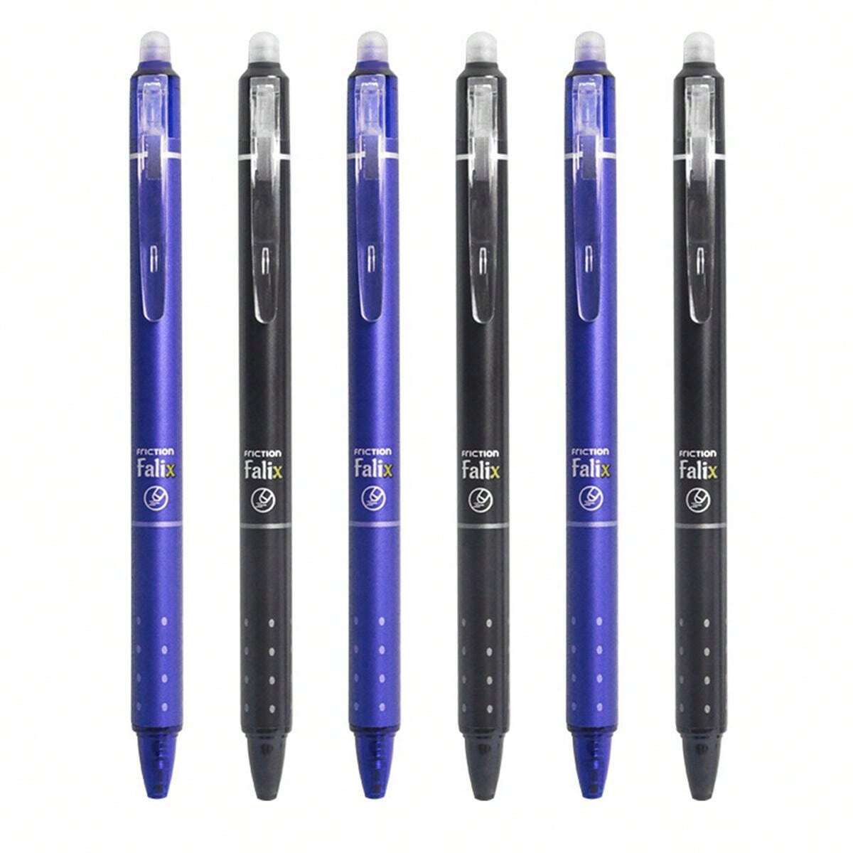 1 boîte de 12 stylos à bille effaçables à bouton poussoir neutres, 0,5 mm, style simple pour l