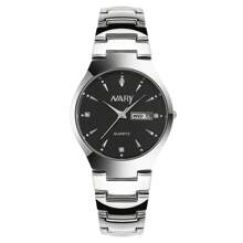 NARY 2pcs/Set Couple's Quartz Watch With Calendar Function, Business & Fashion Design, Ideal Valentine's Day Gift For Men & Women, Suitable For Daily Wear