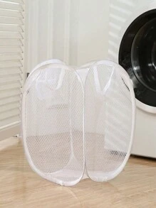 Mesh Pop Up Square Laundry Basket Storage Toy Organizer Bag Collapsible Clothes Baskets For Dorm - Pink - View 6