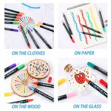 Prolene Mark筆，雙頭不透明紙張水性堆疊色丙烯筆軟頭刷，雙頭水粉膠彩記號筆，顏色防水顏料油漆鞋DIY陶瓷塗鴉筆，金屬筆，點鳴筆，手繪筆，亮色金屬筆雙頭標記筆 - 彩色 - 查看 10