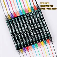 Prolene Mark筆，雙頭不透明紙張水性堆疊色丙烯筆軟頭刷，雙頭水粉膠彩記號筆，顏色防水顏料油漆鞋DIY陶瓷塗鴉筆，金屬筆，點鳴筆，手繪筆，亮色金屬筆雙頭標記筆 - 彩色 - 查看 6