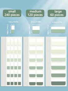 60/120/240 pièces Étiquettes d'index semi-transparentes, notes adhésives autocollantes, étiquettes de fichiers réutilisables et inscriptibles, onglets de marqueurs de page colorés pour la lecture de notes, l'indexation et le tri des livres. - Taille moyenne 120 pièces - Voir 4