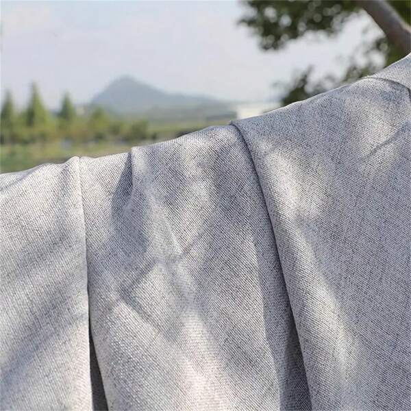 1 pieza Cortinas de lino, estilo sencillo, aislamiento térmico, producto acabado, pantalla solar para ventanas de salas y habitaciones