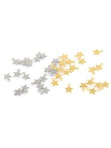 20 pièces Pendentifs d'étoile en acier inoxydable doré pour fabrication de bijoux de bracelet et collier DIY, accessoires de fournitures de fabrication de bijoux