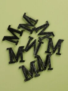 1 bộ 8 miếng vá vải in bảng chữ cái tiếng Anh màu đen, miếng vá ủi/may-on phong cách hoạt hình dễ thương, thích hợp cho quần áo, túi xách, mũ, v.v. - Nhiều màu - Xem 2