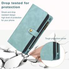 Ốp lưng ví cho Samsung Galaxy S23 FE, Ốp lưng điện thoại từ tính có thể tháo rời, Ốp lưng điện thoại bằng da chống sốc toàn diện có ngăn đựng thẻ cho quà tặng Halloween, Giáng sinh, Sinh nhật, Năm mới, Quà tặng cho bạn bè - Màu xanh nhạt - Xem 5