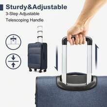 24 Inch 28 Inch Check-In Suitcase Lightweight Expandable Soft Shell With TSA Lock And 4 Spinner Wheels Durable Unisex Travel Luggage For Business And Personal Trips - Royal Blue - View 8
