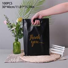 10/50/100 Chiếc Túi Thank You Túi Nhựa Cầm Tay Túi Quà Tặng Dập Nóng In Tiệc Sinh Nhật Mua Sắm Kẹo Bánh Quy Bao Bì Đồ Dùng Học Tập Túi Thực Phẩm Hộp Thực Phẩm Thích Hợp Cho Kẹo Bánh Quy Sô Cô La V. V. - Đen 100 chiếc - Xem 13