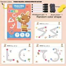 Montessori Painting Toy, Pen Control Training Erasable Paper, Fun Children's Early Education Shape Math Competition Game Exercise Book, Learning Activity Educational ToyOffice, School, Drawing,Student,Markers,Stationery,Boys,Girls,School Supplies