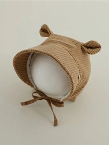 1入組毛絨面料嬰兒保暖耳帽，日常穿著保暖防風，可愛的嬰兒漁夫風格，秋冬休閒必備 - 1PC - 查看 9