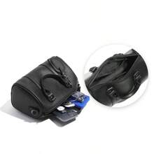 复古几何图案PU皮革经典圆筒单肩包，休闲斜挎包，街头风手提包，男士圣诞礼物佳选