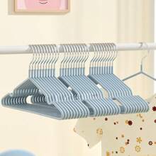 20 piezas de ganchos de ropa para niños y bebés de colores variados con revestimiento antideslizante, ganchos de ropa de acero inoxidable con diseño de arcoíris de dibujos animados que no dejan marcas - Percha antideslizante para ropa de bebé de plástico para niños - Ver 9