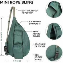 Mini Rope Sling Pack With Adjustable Rope Shoulder Strap