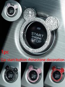 1pc Crystal Bling Car Engine Start Button Decorative Sticker