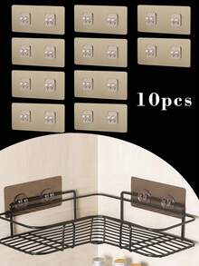 2/6/10/20 pièces Accessoires de douche adhésifs de rechange, crochets muraux, étagère de douche adhésive sans perçage, crochets adhésifs de douche à adhésif puissant, crochets adhésifs pour paniers de douche, porte-savon et étagères de cuisine, nécessités quotidiennes, articles de première nécessité - Multicolore - Voir 5