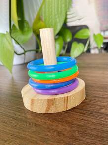 鸚鵡玩具鳥類教育玩具彩色木製環形疊疊樂訓練/虎斑牡丹玄風太和尚 - 彩色 - 查看 7