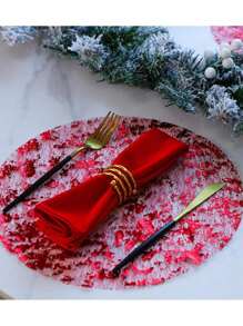 12/24/50/100/150 pezzi Tovagliette d'oro monouso, 13 pollici tondi tappetini da tavolo in metallo argentato, sottobicchieri da tavolo a stampa a caldo, ideali per l'impostazione del tavolo, matrimoni, Natale, Ringraziamento, San Valentino, feste di compleanno e decorazioni festive